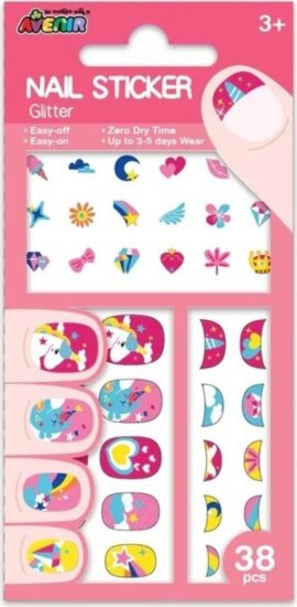 Avenir, Csillogó körömmatrica szett, Unikornisok