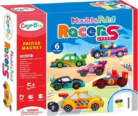 Hűtőmágnes készítő szett, Versenyautók Hűtőmágnes készítő szett, Versenyautók