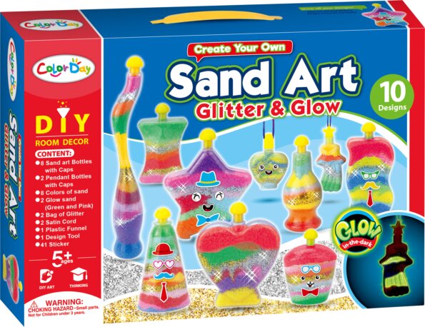 Sötétben világító homok üvegdísz készítő, 10 db-os Sötétben világító homok üvegdísz készítő, 10 db-os