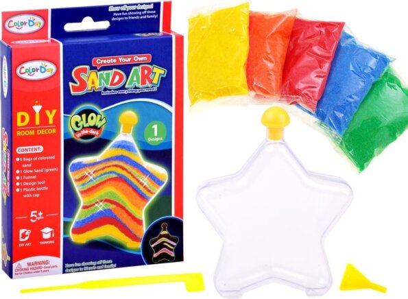 Sötétben világító homokdísz készítő szett, többféle Sötétben világító homokdísz készítő szett, többféle