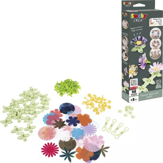 Smoby Crea, Virágkészítő utántöltő, Virágok, 98 db-os Smoby Crea, Virágkészítő utántöltő, Virágok, 98 db-os