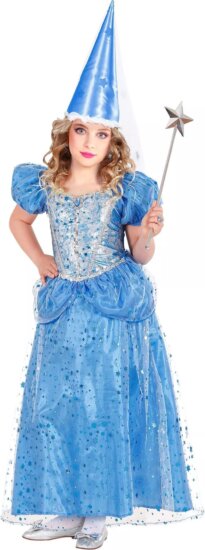 Kék hercegnő/tündér jelmez, 116 cm
