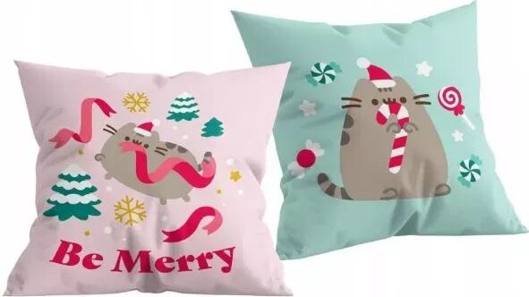 Pusheen, Karácsonyi díszpárna, 40 x 40 cm, kétoldalú