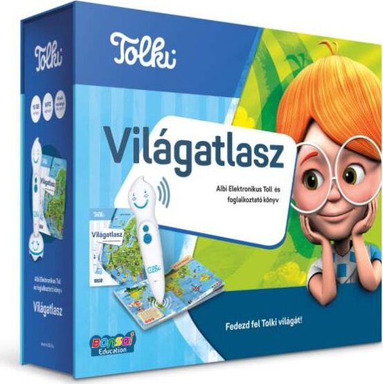 Tolki, Világatlasz interaktív foglalkoztató könyv, készletben