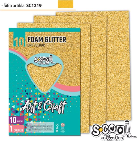 Glitteres dekorgumi, A4-es, 10 db-os, arany Glitteres dekorgumi, A4-es, 10 db-os, arany