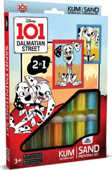 101 kiskutya, 2 az 1-ben homokkép készítő szett, Dalmata utca 101. 101 kiskutya, 2 az 1-ben homokkép készítő szett, Dalmata utca 101.