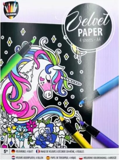 Grafix, Unikornis mintás bársony színező készlet Grafix, Unikornis mintás bársony színező készlet