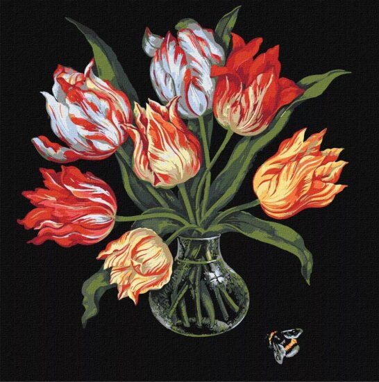 Ideyka, Festés számok szerint, Kecses tulipánok, 40 x 40 cm Ideyka, Festés számok szerint, Kecses tulipánok, 40 x 40 cm