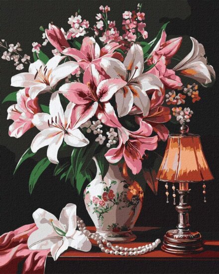 Ideyka, Festés számok szerint, Kifinomult liliomok, 40 x 50 cm Ideyka, Festés számok szerint, Kifinomult liliomok, 40 x 50 cm