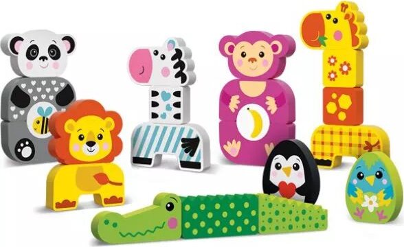 Kids Hits, Barátságos állatkert fa játékszett, 22 db-os