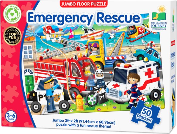 The Learning Journey, Jumbo puzzle, Mentő járművek, 50 darabos