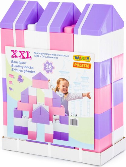 Óriás építőkockák, 36 darabos rózsaszín Óriás építőkockák, 36 darabos rózsaszín