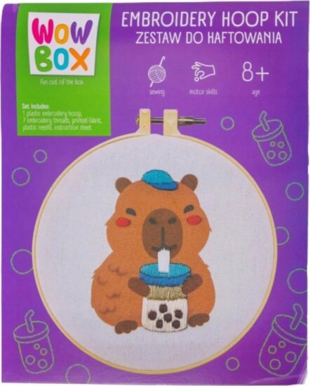 Wow Box, Kapibara Bubble Teával hímzőkészlet Wow Box, Kapibara Bubble Teával hímzőkészlet