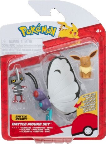 Pokémon 3 db-os figura csomag, Eevee, Pawniard, Butterfree