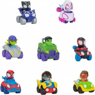 Disney, Marvel, Pókember figura járművel meglepetés figura, 6 cm