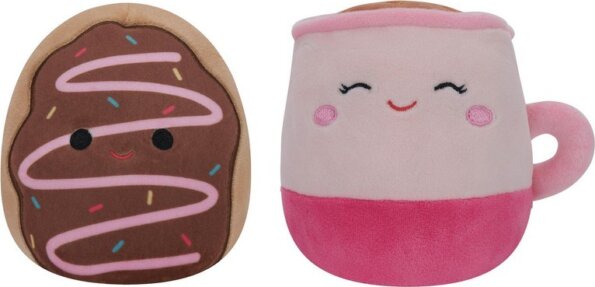 Squishmallows, Kifordítható 2 az 1-ben plüss, Fánk és Tejeskávé