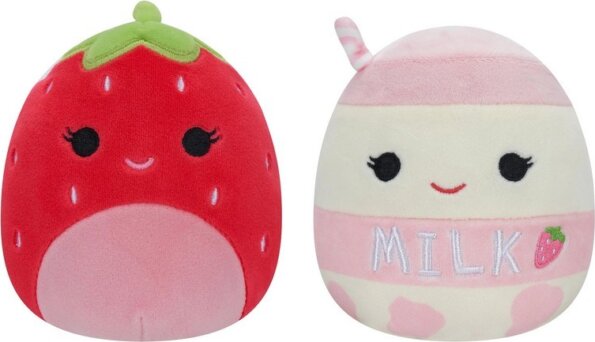 Squishmallows, Kifordítható 2 az 1-ben plüss, Eper és Epres turmix