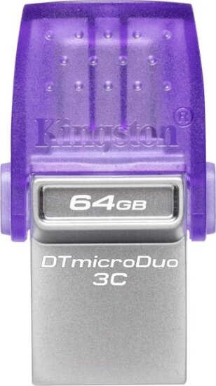 Kingston DataTraveler microDuo 3C 64GB (USB3.2, USB-A/C, ezüst/lila)