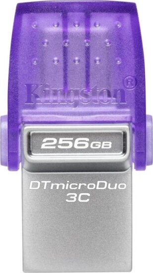 Kingston DataTraveler microDuo 3C 256GB (USB3.2, USB-A/C, ezüst/lila)