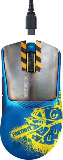 Razer DeathAdder V3 Pro (gamer, vezeték nélküli, Fortnite Edition, fekete)