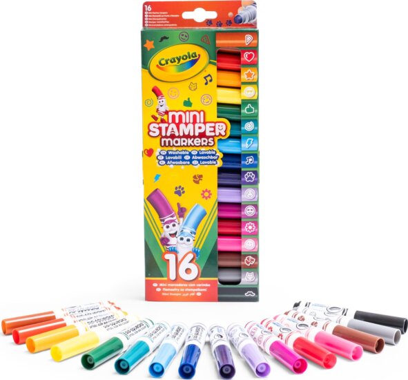 Crayola, Mini mintázó filctoll készlet, 16 db