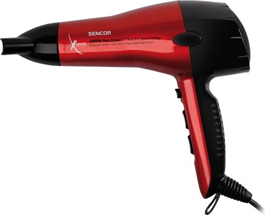 Sencor SHD 6600 hajszárító, 2000W, piros-fekete