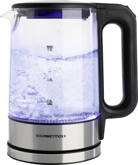 GourmetMaxx üveg vízforraló, 1,7 l