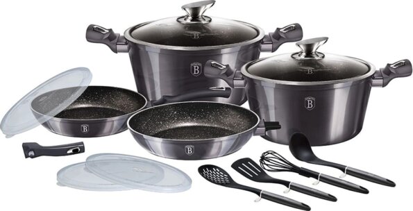 Berlinger Haus Metallic Line Carbon Pro Edition Collection BH/7059 edénykészlet, 13 részes Berlinger Haus Metallic Line Carbon Pro Edition Collection BH/7059 edénykészlet, 13 részes