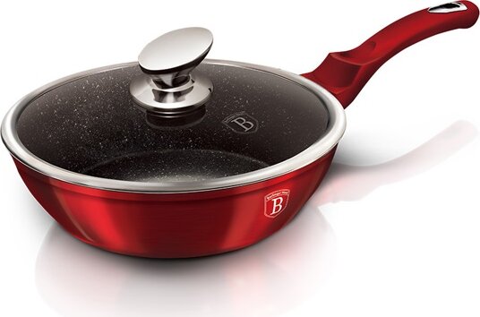 Berlinger Haus BH/1259 Burgundy Metallic Line mély serpenyő fedővel, 24cm