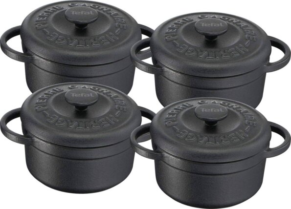 Tefal Pierre Gagnaire Héritage mini öntöttvas sütő-főzőedény készlet, 4 részes