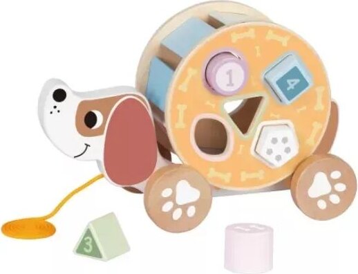 Tooky Toy, 2 az 1-ben húzható fa kutyus formaválogatóval