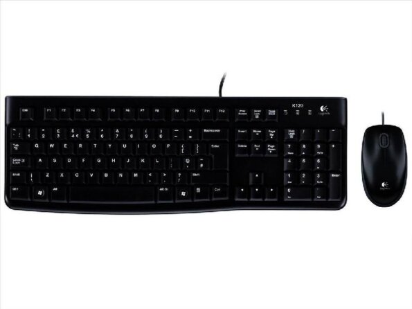 Logitech MK120 billentyűzet + egér szett (angol UK, USB, vezetékes, fekete)