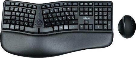 Zalman ZM-K690M billentyűzet + A egér szett (magyar, ergonómikus, vezeték nélküli, fekete)