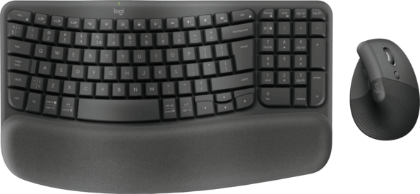 Logitech Wave Keys + Lift billentyűzet + egér szett (angol US, vezeték nélküli, ergonómikus, grafitszürke)