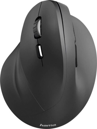 Hama Ergonomic Mouse (rádiós, optikai, 6 gomb, 1800 dpi, ergonomikus, fekete)