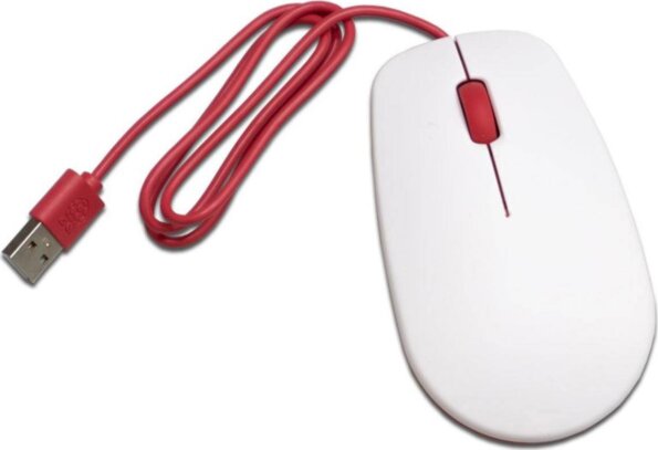 Raspberry Pi Mouse (USB, optikai, fehér/piros)