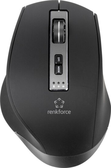 Renkforce RF-WM-300 (vezeték nélküli, Bluetooth, optikai, ergonomikus, fekete/szürke)