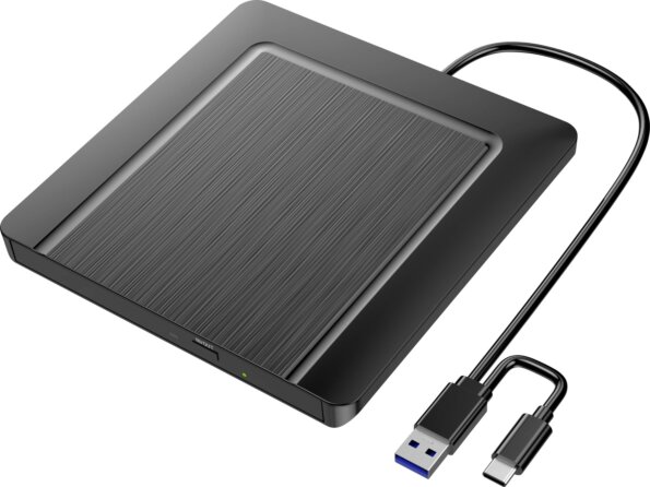 Xlyne 570502 külső USB-A/USB-C DVD író, fekete Xlyne 570502 külső USB-A/USB-C DVD író, fekete