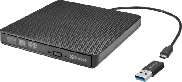 Sandberg külső USB-C/USB-A DVD író Sandberg külső USB-C/USB-A DVD író