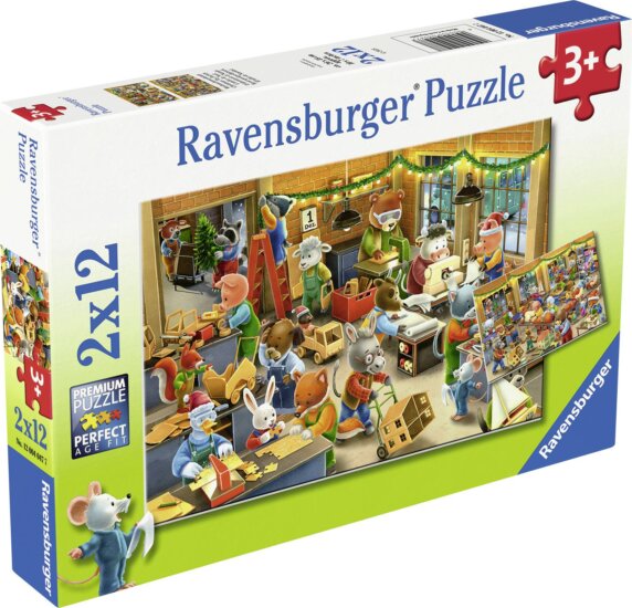 Karácsonyi munkák puzzle, 2x12 darabos