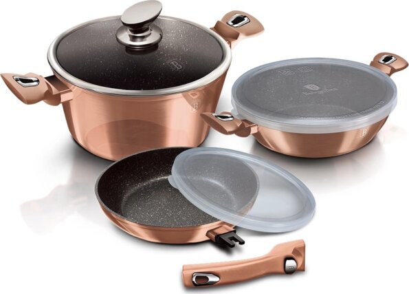 Berlinger Haus Metallic Line Rose Gold Edition Collection BH/7051 edénykészlet, 6 részes Berlinger Haus Metallic Line Rose Gold Edition Collection BH/7051 edénykészlet, 6 részes
