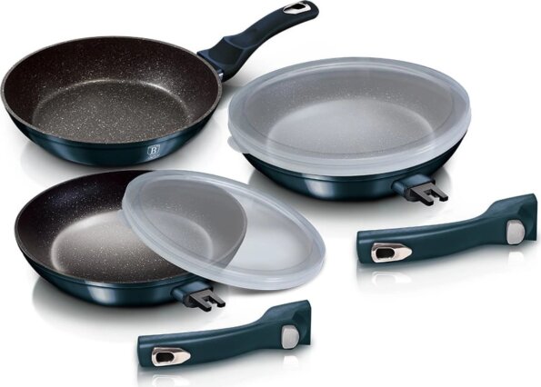 Berlinger Haus BH/7056 Aquamarine Metallic Line serpenyő szett levehető nyéllel, 5 részes