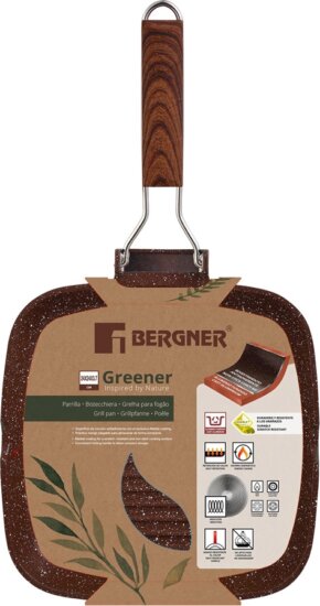 Bergner BG-35445-GR grill serpenyő, 24cm