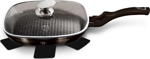 Berlinger Haus BH/6612 Metallic Line Shiny Black Edition grill serpenyő fedővel, 28cm Berlinger Haus BH/6612 Metallic Line Shiny Black Edition grill serpenyő fedővel, 28cm