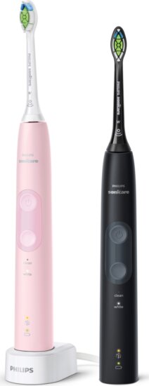 Philips Sonicare ProtectiveClean 4500 elektromos fogkefe dupla csomag, Fekete-Rózsaszín