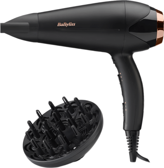 BaByliss Turbo Shine D570DE hajszárító, 2200W, fekete-rózsaarany