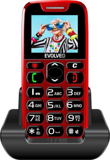 Evolveo EasyPhone EP501 nyomógombos mobiltelefon, Piros Evolveo EasyPhone EP501 nyomógombos mobiltelefon, Piros