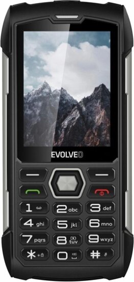 Evolveo Strongphone H1 DualSIM vízálló nyomógombos mobiltelefon, Fekete-Ezüst