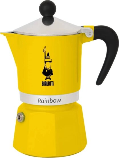 Bialetti Rainbow 4982 kotyogós kávéfőző, 3 személyes, Sárga