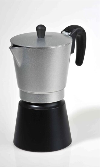 Kalifa kotyogós kávéfőző, 2-4 személyes, Ezüst-Fekete